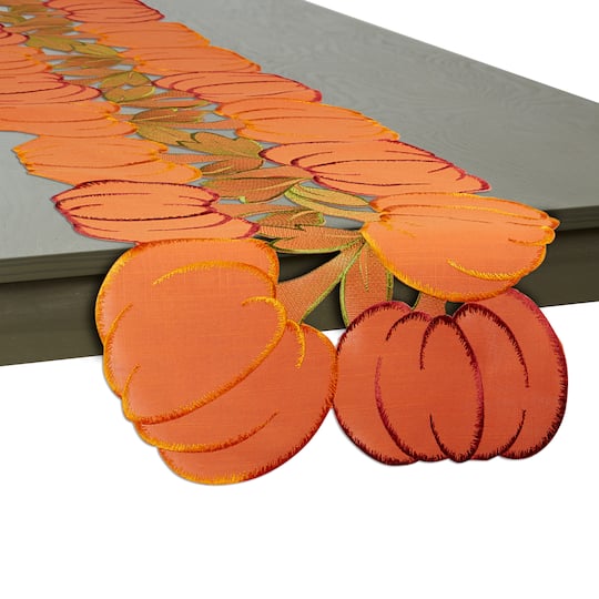 DII® 108" Embroidered Pumpkins Table Runner